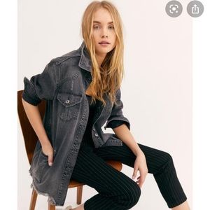 NWT Free People Moonchild denim shirt jacket XL